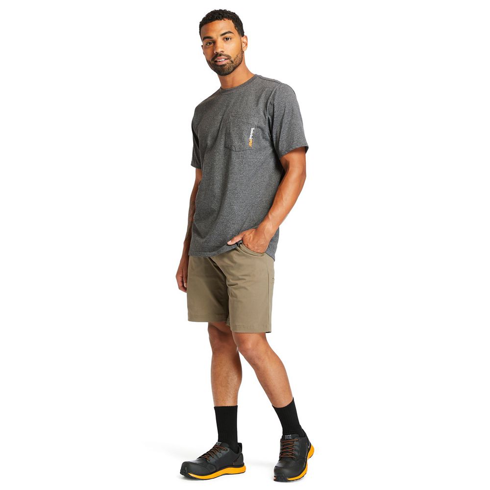 Camisetas Timberland Hombre Pro® Manga Corta Base Plate Wicking Gris Oscuro - Chile HTC-274369